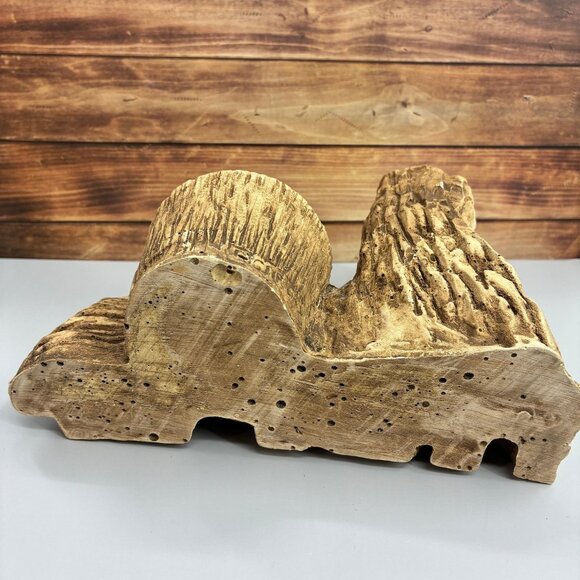 Vintage HOPE Figurine Planter Girl Praying Rustic Carved Wood Look Inspirational - Picture 6 of 6